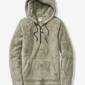 Pink Victoria's secret fleece half zip sweater